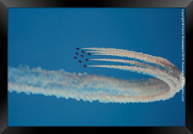  Up and Over - Red Arrows Framed Print by Kelvin Brownsword