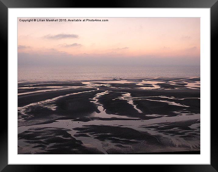 Sunset on Bispham Beach,  Framed Mounted Print by Lilian Marshall