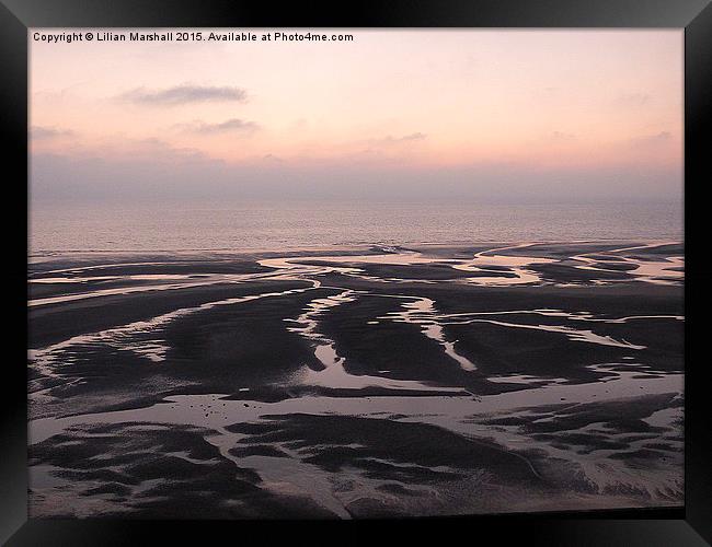 Sunset on Bispham Beach,  Framed Print by Lilian Marshall
