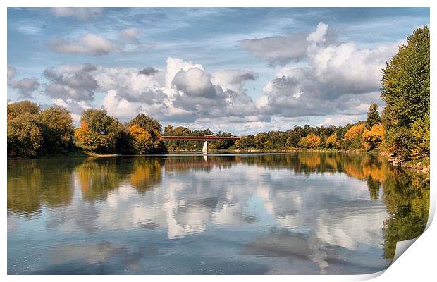  Reflections on the River Garonne Print by Irene Burdell