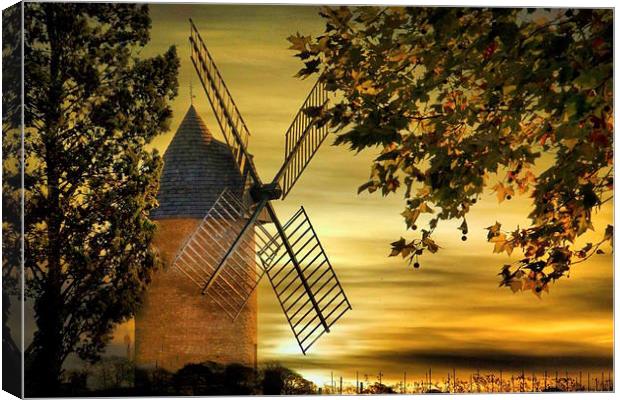  The Windmill at sunset Canvas Print by Irene Burdell