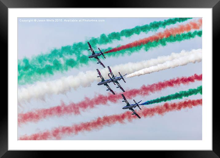  Section of the Frecce Tricolori pass at RIAT2014 Framed Mounted Print by Jason Wells
