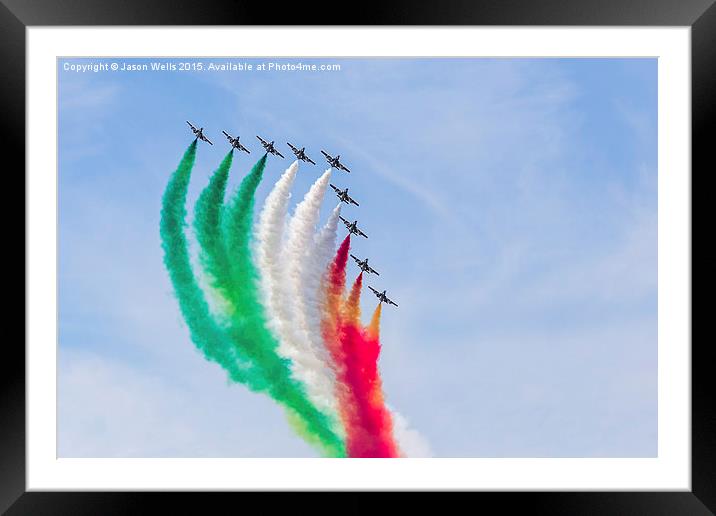 Patriotic smoke from the Frecce Tricolori team Framed Mounted Print by Jason Wells