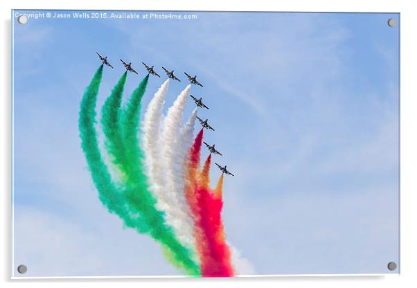 Patriotic smoke from the Frecce Tricolori team Acrylic by Jason Wells