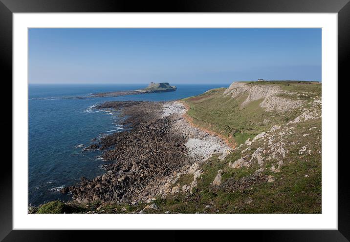  Worms Head Causeway Framed Mounted Print by Leighton Collins