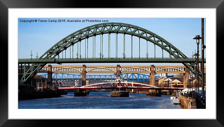 Six Bridges Across The Tyne Framed Mounted Print by Trevor Camp