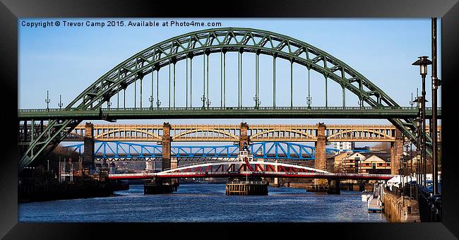 Six Bridges Across The Tyne Framed Print by Trevor Camp