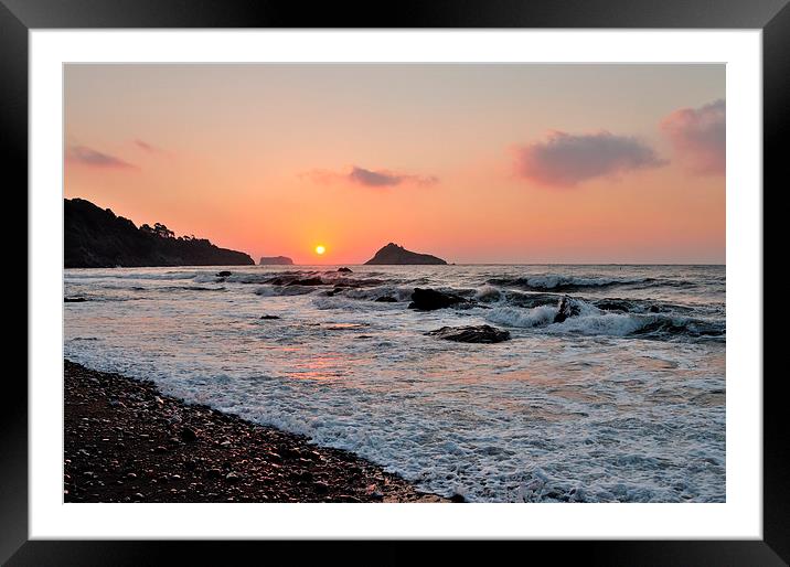  Sunrise at Meadfoot Beach Torquay Framed Mounted Print by Rosie Spooner