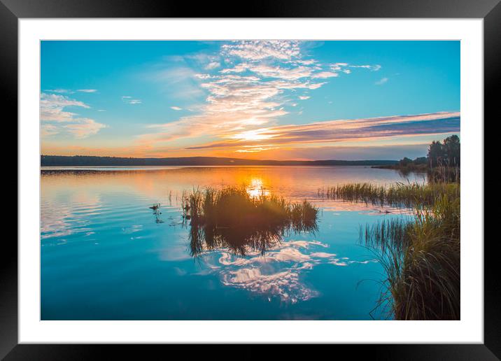  River Sunset Framed Mounted Print by Svetlana Korneliuk