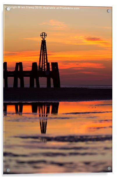  Sunset Jetty Acrylic by Ian Clamp