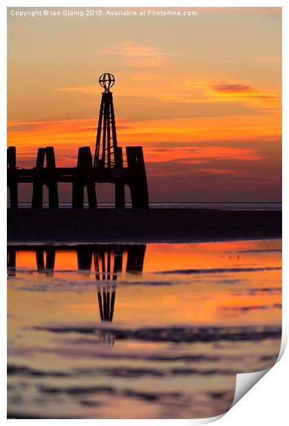  Sunset Jetty Print by Ian Clamp