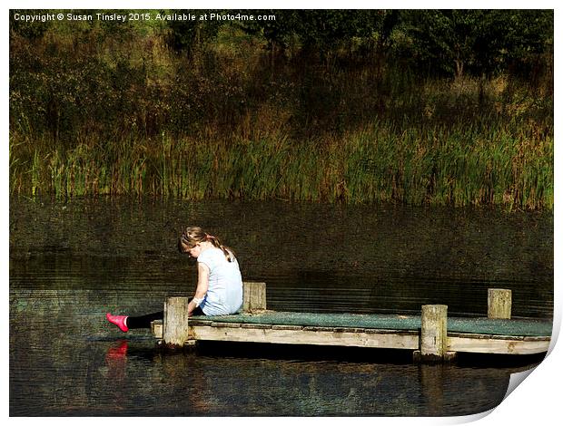 Relaxing on a jetty Print by Susan Tinsley
