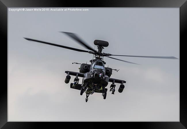 AH-64D Apache hovering in front of the crowd Framed Print by Jason Wells