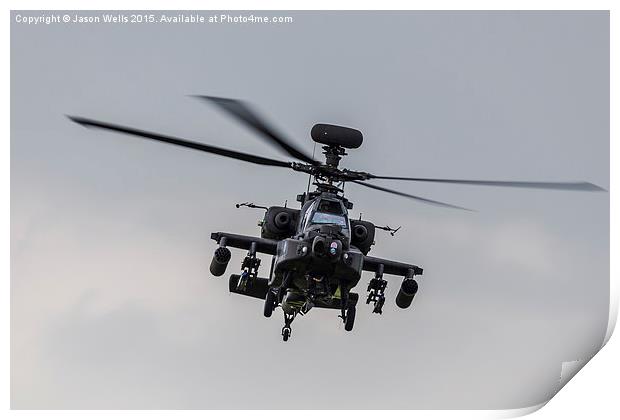AH-64D Apache hovering in front of the crowd Print by Jason Wells