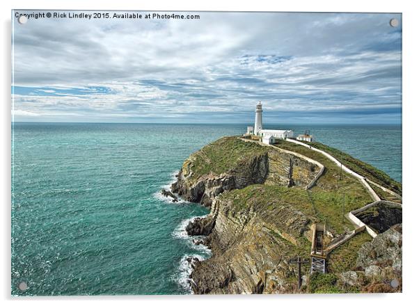 South Stack Lighthouse  Acrylic by Rick Lindley