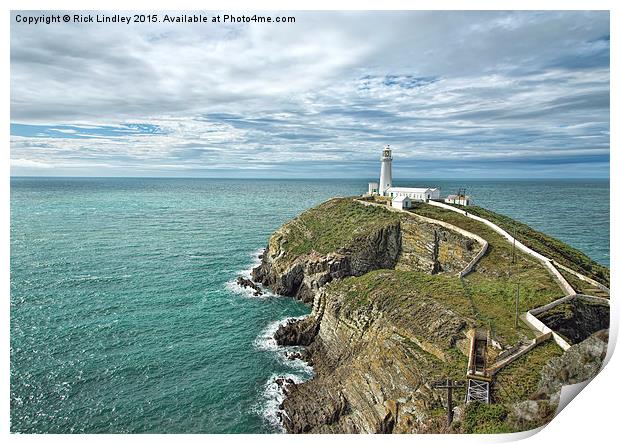 South Stack Lighthouse  Print by Rick Lindley