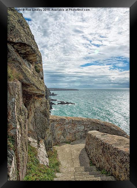 Steps to South Stack Lighthouse Framed Print by Rick Lindley