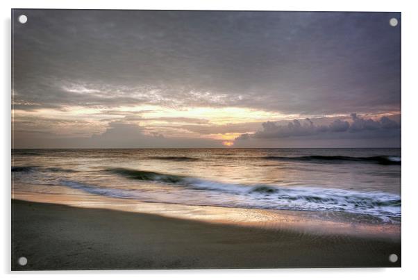 Carolina Beach Morning Acrylic by Greg Mimbs