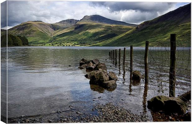  Scafell Across Wastwater Canvas Print by Jacqi Elmslie