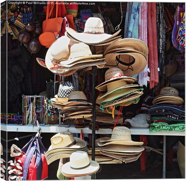  Hats on a Stand Canvas Print by Paul Williams