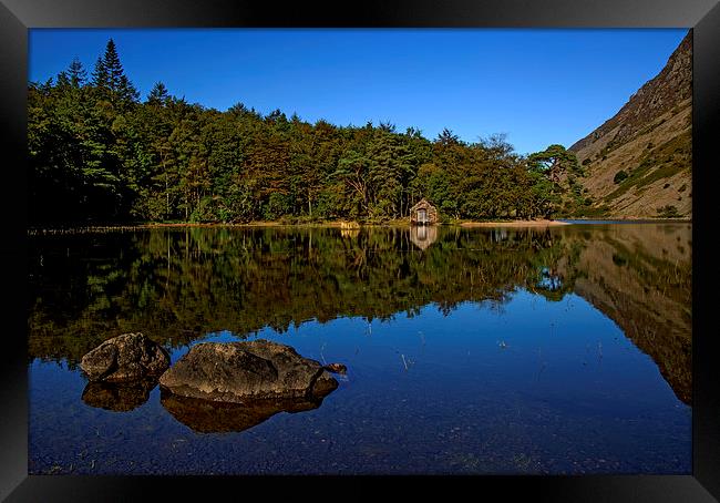 Boat House on Wast Water Framed Print by Roger Green