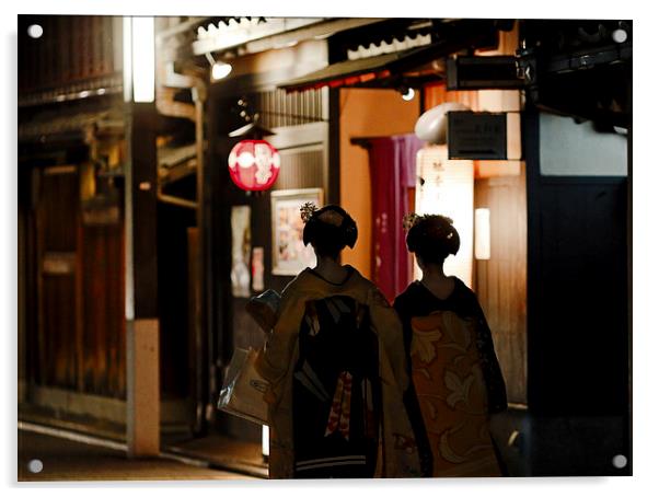  Kyoto Geisha Girls Acrylic by david harding