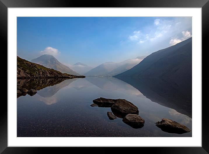 Misty Wast Water Framed Mounted Print by Roger Green