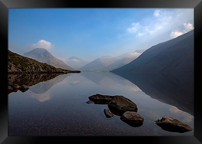 Misty Wast Water Framed Print by Roger Green