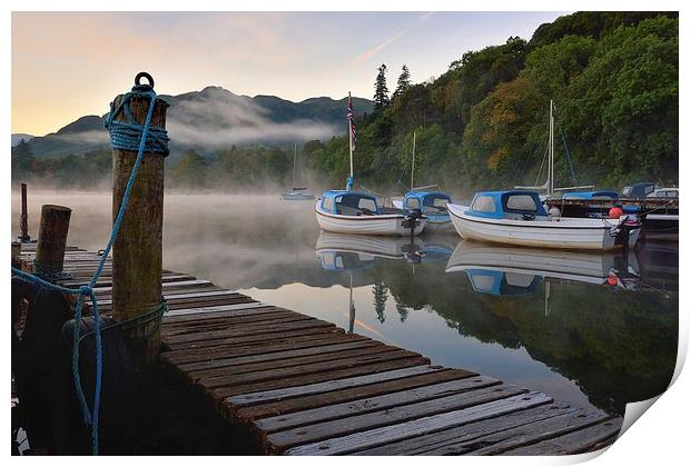 Early Morning Misty Water on Ullswater Print by Gary Kenyon
