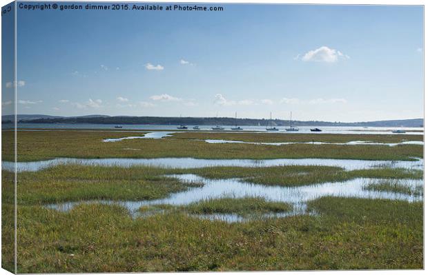  Keyhaven salt flats entrance from the Solent Path Canvas Print by Gordon Dimmer