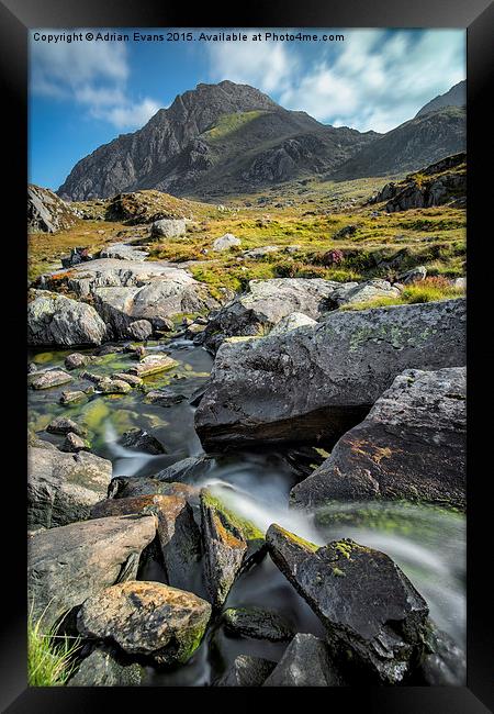 Clouds Over Tryfan Framed Print by Adrian Evans