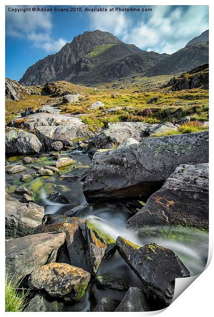 Clouds Over Tryfan Print by Adrian Evans
