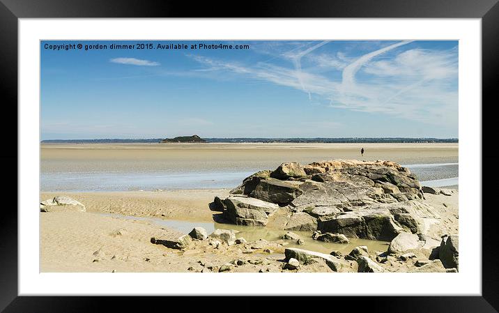  Rocky outcrop near Mont St Michel in Normandy Fra Framed Mounted Print by Gordon Dimmer