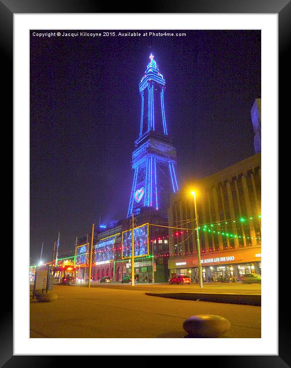 Blackpool Tower Lights. Framed Mounted Print by Jacqui Kilcoyne