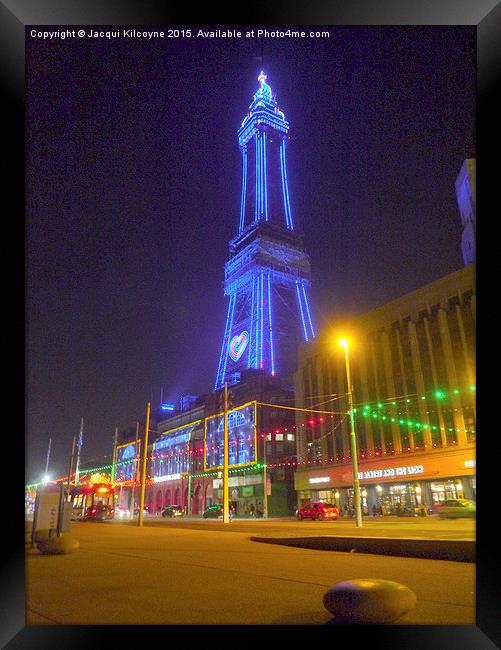 Blackpool Tower Lights. Framed Print by Jacqui Kilcoyne