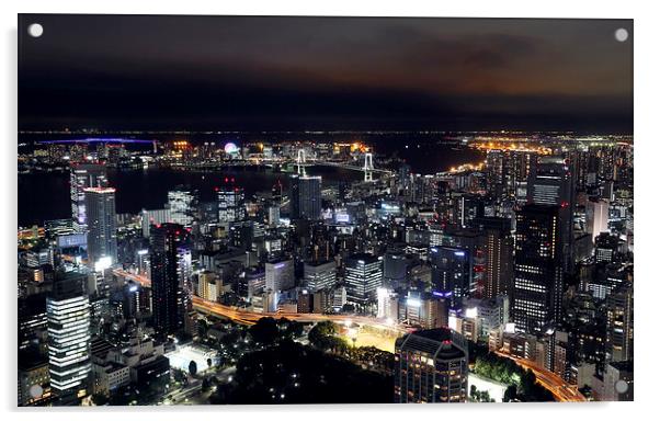  Tokyo at night Acrylic by david harding