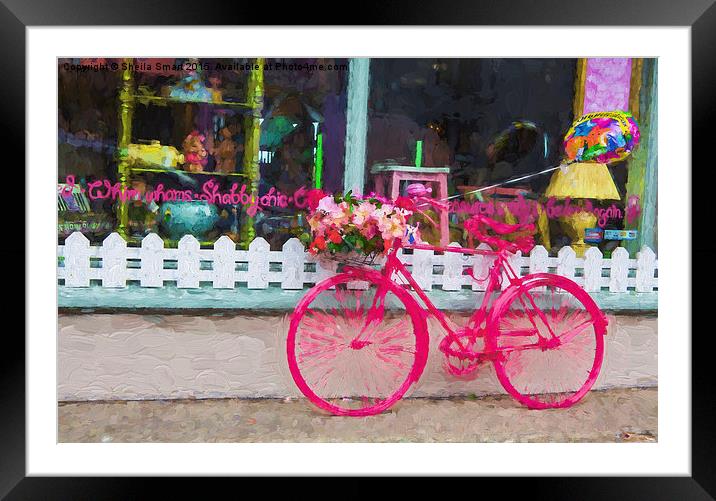  The pink bicycle Framed Mounted Print by Sheila Smart