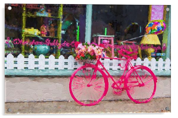  The pink bicycle Acrylic by Sheila Smart
