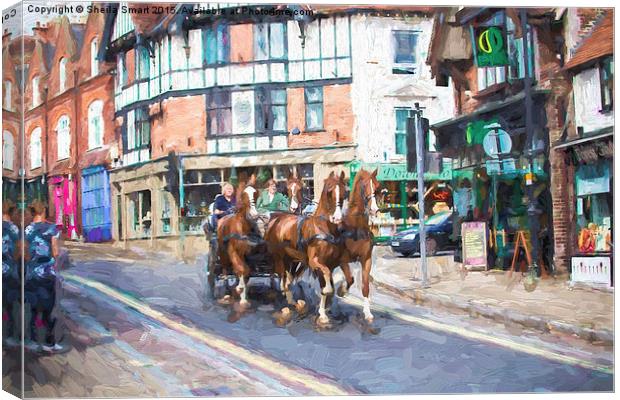  Horse carriage in Lyndhurst Canvas Print by Sheila Smart