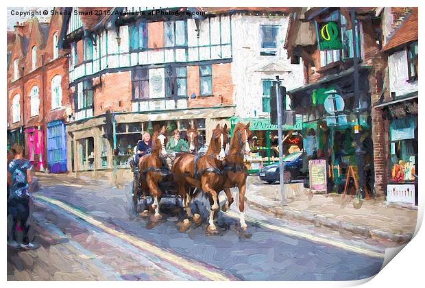  Horse carriage in Lyndhurst Print by Sheila Smart
