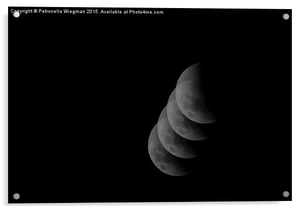  Moon eclipse Acrylic by Petronella Wiegman