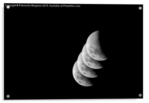  Moon eclipse Acrylic by Petronella Wiegman
