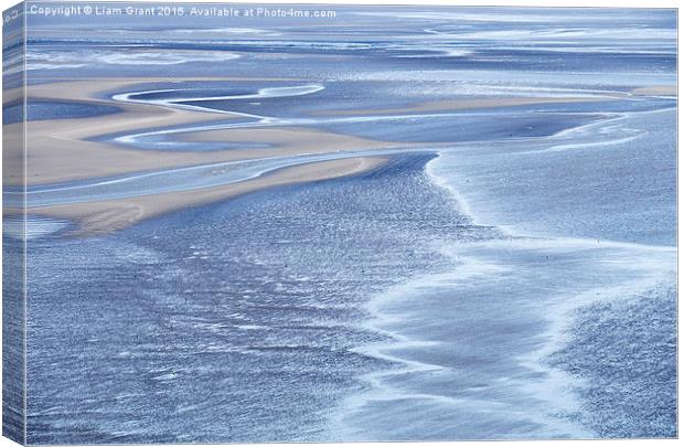 Patterns at low tide. Laugharne, Wales, UK. Canvas Print by Liam Grant