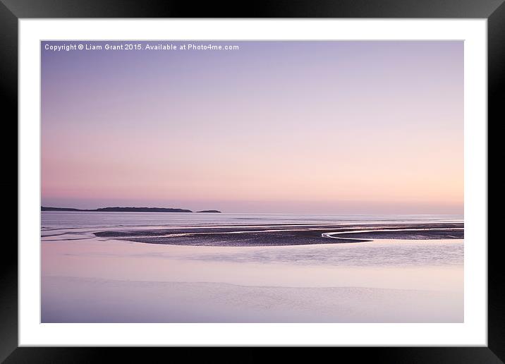 Colourful twilight sky at low tide. Burry Port, Wa Framed Mounted Print by Liam Grant