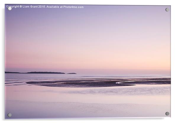 Colourful twilight sky at low tide. Burry Port, Wa Acrylic by Liam Grant