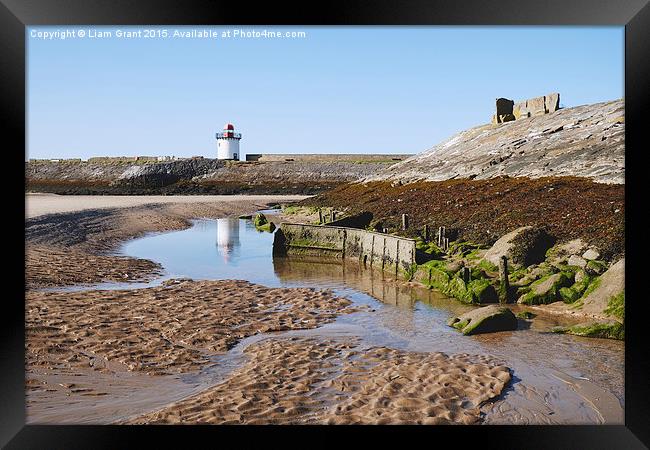 Burry Port lighthouse. Wales, UK. Framed Print by Liam Grant