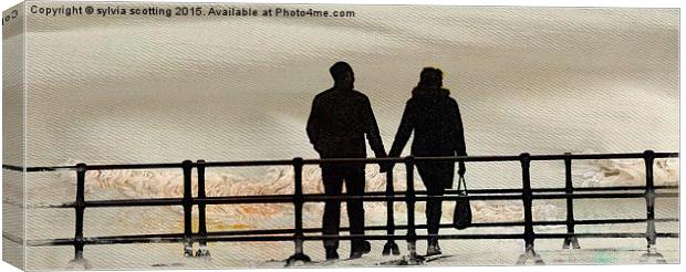  Lovers on the shore Canvas Print by sylvia scotting