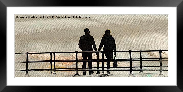  Lovers on the shore Framed Mounted Print by sylvia scotting