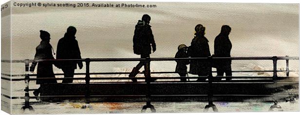  Strolling by the sea  Canvas Print by sylvia scotting