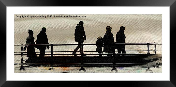  Strolling by the sea  Framed Mounted Print by sylvia scotting